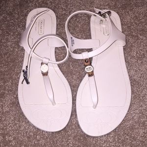 Coach white thong sandals